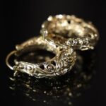 Vintage Gold Filigree Hoop Earrings — handmade jewelry by Frolov Jewels (view 4)
