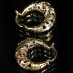Vintage Gold Filigree Hoop Earrings — handmade jewelry by Frolov Jewels (view 6)