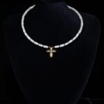 White Ivory Bone Cross Pendant — handmade jewelry by Frolov Jewels (view 3)