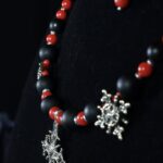 Onyx Coral Cross Jewellery Set — handmade jewelry by Frolov Jewels (view 2)