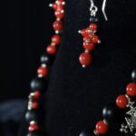Onyx Coral Cross Jewellery Set — handmade jewelry by Frolov Jewels (view 3)