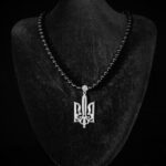 Ukrainian Trident Onyx Pendant — handmade jewelry by Frolov Jewels