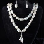 White Baroque Pearl Necklace Set — handmade jewelry by Frolov Jewels