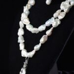 White Baroque Pearl Necklace Set — handmade jewelry by Frolov Jewels (view 2)