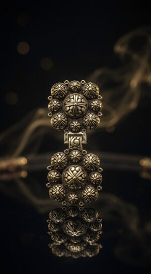 Kniazha Chepraha traditional Ukrainian clasp by Frolov Jewels, both halves, front view