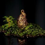 Gold-plated Kolokuli pysanka pendant — handmade jewelry by Frolov Jewels