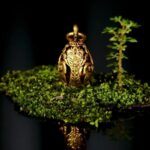 Gold-plated Kolokuli pysanka pendant — handmade jewelry by Frolov Jewels (view 4)