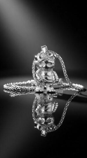 Silver bear pendant — handmade jewelry by Frolov Jewels