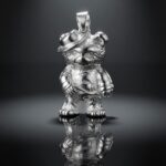 Silver bear pendant — handmade jewelry by Frolov Jewels (view 2)