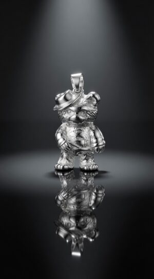 Silver bear pendant — handmade jewelry by Frolov Jewels (view 2)