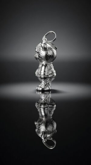 Silver bear pendant — handmade jewelry by Frolov Jewels (view 3)