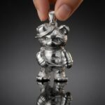 Silver bear pendant — handmade jewelry by Frolov Jewels (view 4)