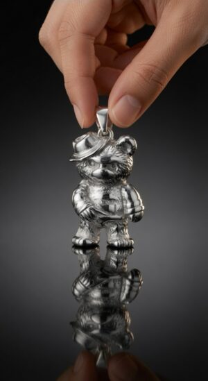 Silver bear pendant — handmade jewelry by Frolov Jewels (view 4)