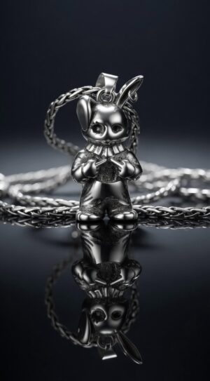 Silver rabbit pendant — handmade jewelry by Frolov Jewels