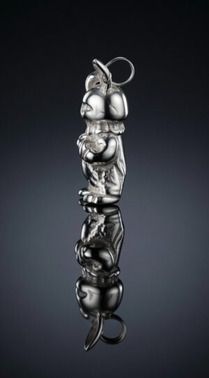 Silver rabbit pendant — handmade jewelry by Frolov Jewels (view 3)