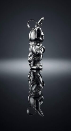 Silver rabbit pendant — handmade jewelry by Frolov Jewels (view 4)