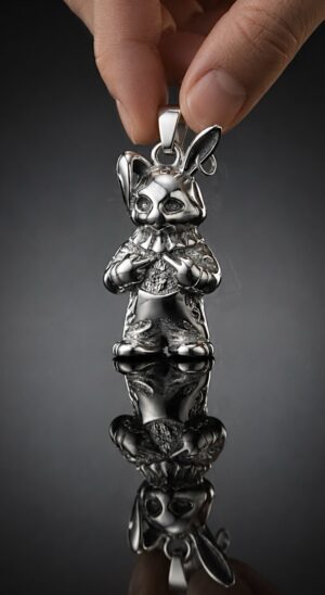 Silver rabbit pendant — handmade jewelry by Frolov Jewels
