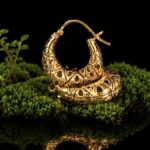 KARB. Gold-plated brass earrings — handmade jewelry by Frolov Jewels (view 2)