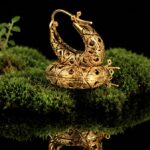 KARB. Gold-plated brass earrings — handmade jewelry by Frolov Jewels (view 3)