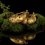 KARB. Gold-plated brass earrings — handmade jewelry by Frolov Jewels (view 4)
