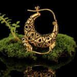 KARB. Gold-plated brass earrings — handmade jewelry by Frolov Jewels (view 5)