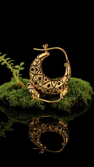 KARB. Gold-plated brass earrings — handmade jewelry by Frolov Jewels (view 5)