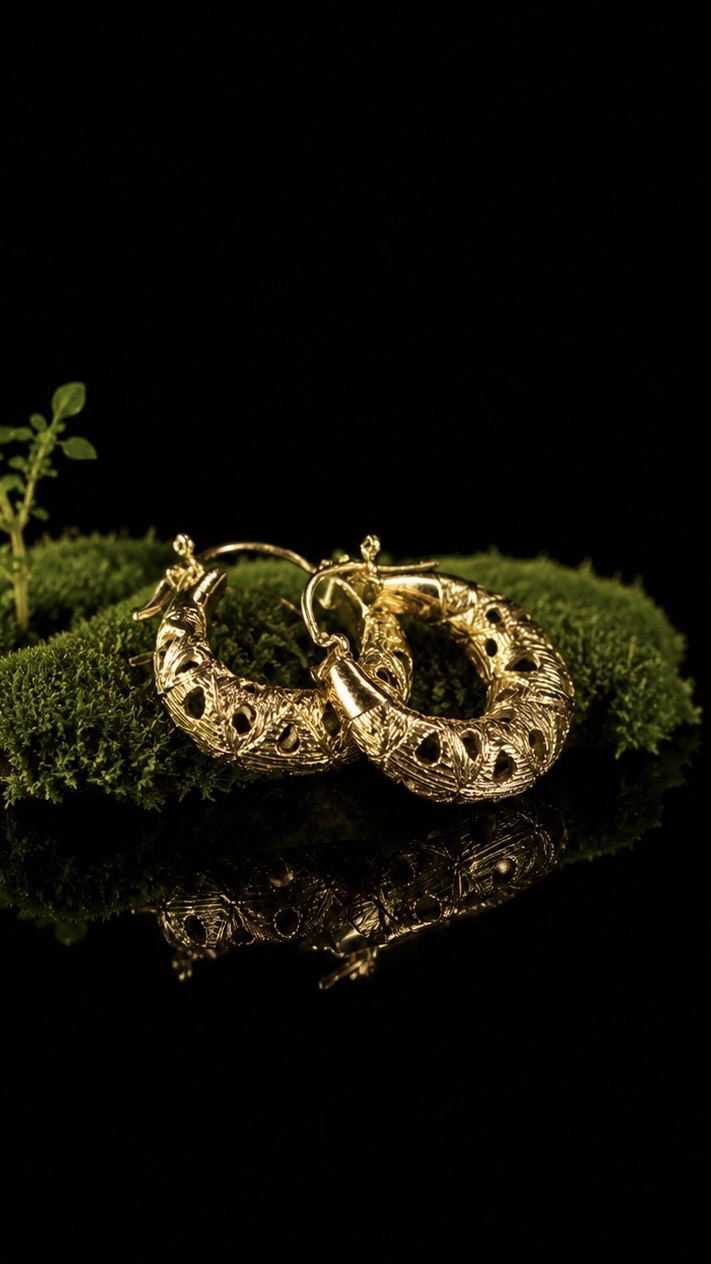 KARB. Gold-plated brass earrings — handmade jewelry by Frolov Jewels