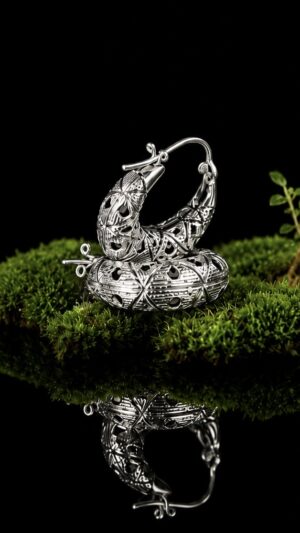 KARB. Sterling silver earrings — handmade jewelry by Frolov Jewels (view 3)