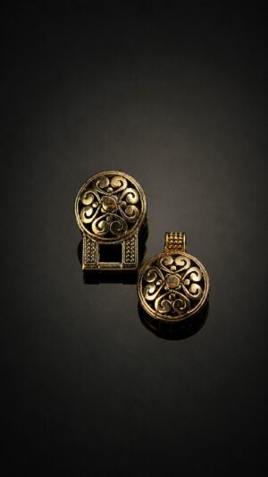 Kniazha Chepraha — small round clasp — handmade jewelry by Frolov Jewels (view 3)