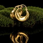 LUNA. Gold-plated brass earrings — handmade jewelry by Frolov Jewels