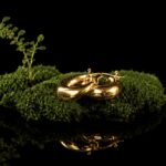LUNA. Gold-plated brass earrings — handmade jewelry by Frolov Jewels (view 3)