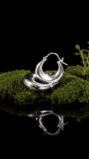 LUNA. Sterling silver earrings — handmade jewelry by Frolov Jewels (view 2)