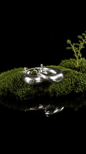 LUNA. Sterling silver earrings — handmade jewelry by Frolov Jewels (view 3)
