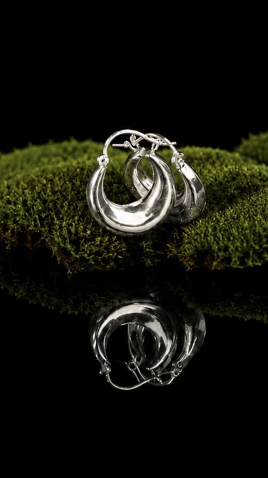 LUNA. Sterling silver earrings — handmade jewelry by Frolov Jewels