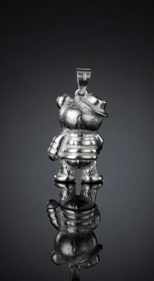 Silver bear pendant — handmade jewelry by Frolov Jewels (view 6)