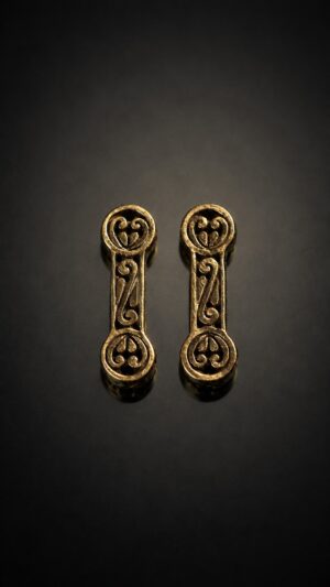 Spacer bar — three holes, pair — handmade jewelry by Frolov Jewels (backside view)