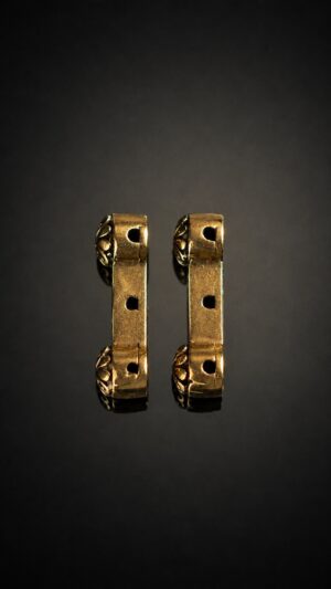 Spacer bar — three holes, pair — handmade jewelry by Frolov Jewels (side view)